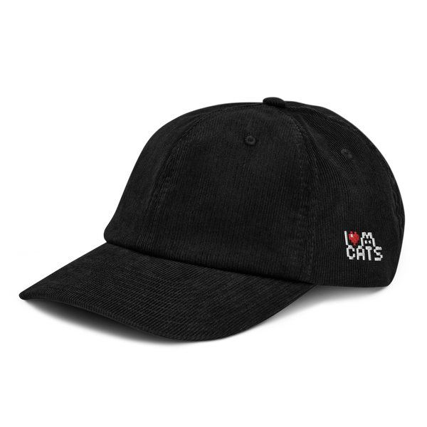 Corduroy Hat - I Love Cats - Soft and Adjustable