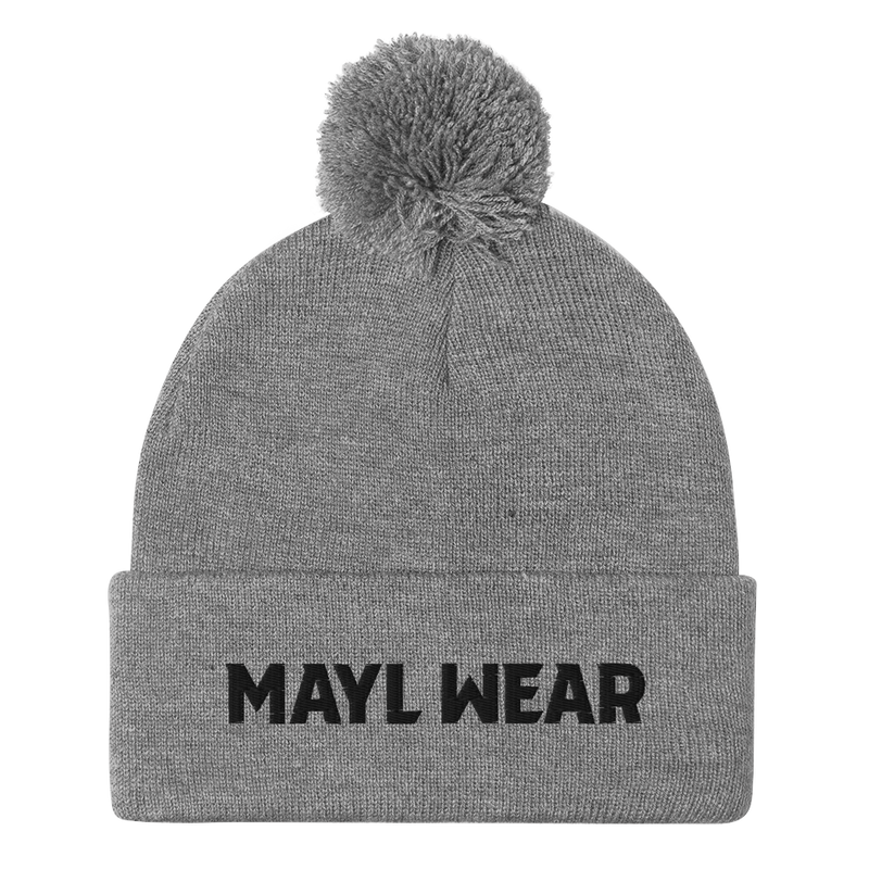 MAYL Wear Classic - Pom-Pom Beanie With Logo - Embroidered