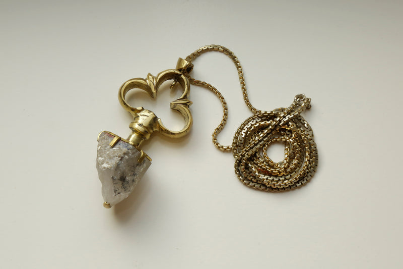 The Trefl Quartz Pendant with Gold Plated Chain - Specimen Class Crystal