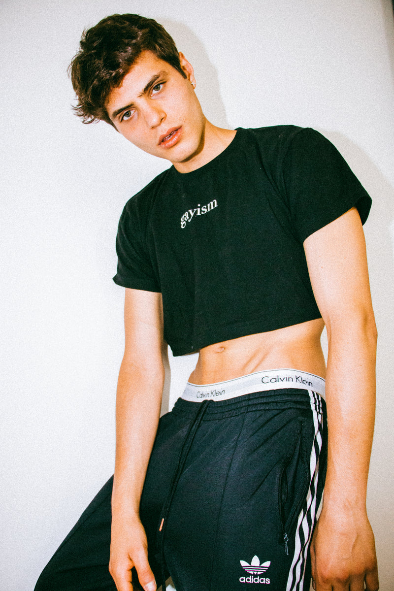 Cropped T-shirt, Gayism - Black