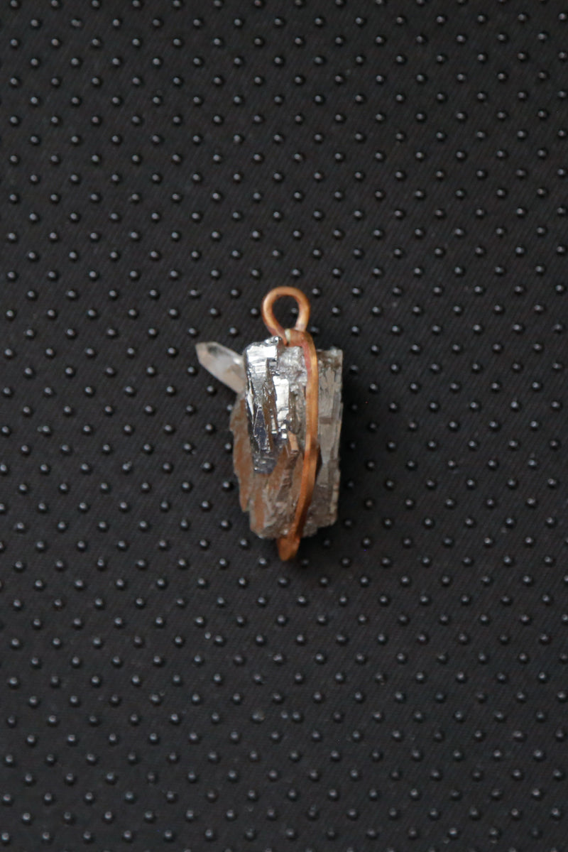 The Iron Pyrite with Quartz Pendant - Specimen Class Crystal