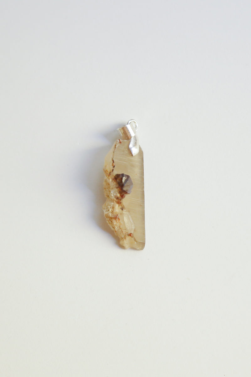 The Eye Quartz Pendant with Garnet - Specimen Class Crystal