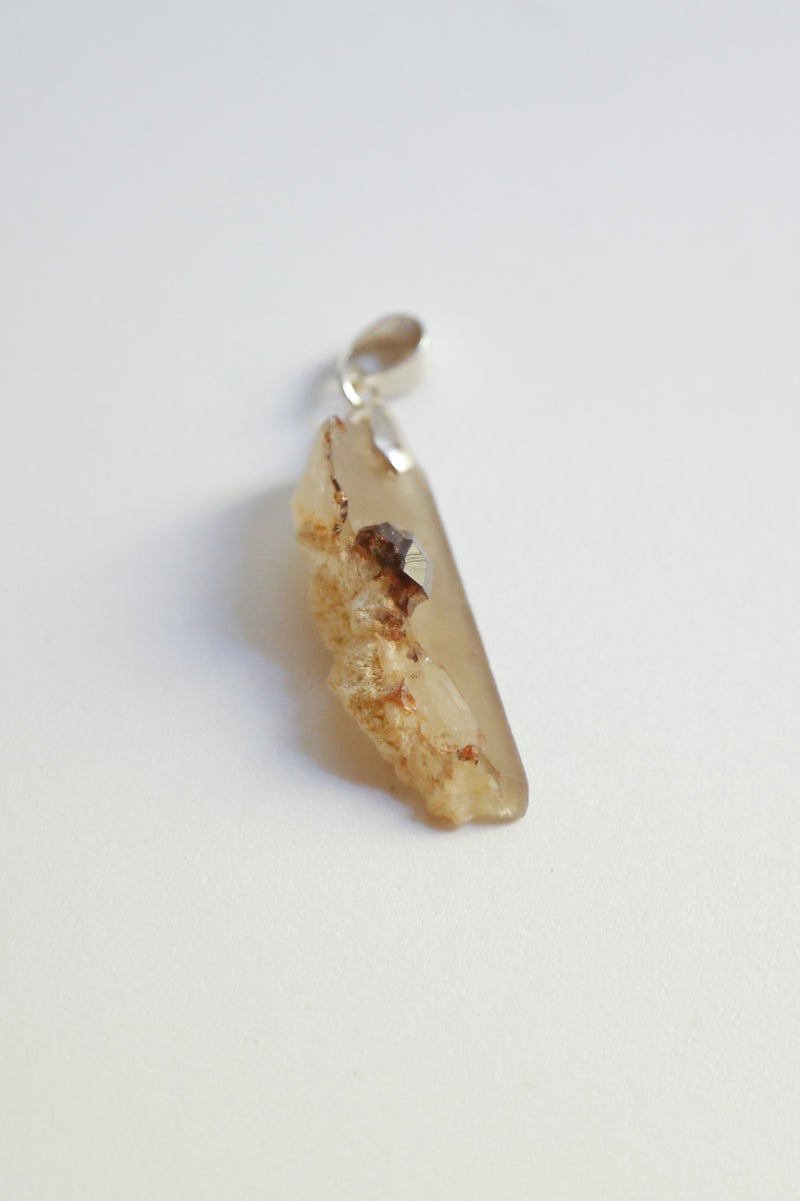 The Eye Quartz Pendant with Garnet - Specimen Class Crystal