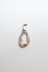 The Geode Agate with Lined Quartz Crystals Pendant - Specimen Class Crystal