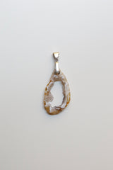The Geode Agate with Lined Quartz Crystals Pendant - Specimen Class Crystal