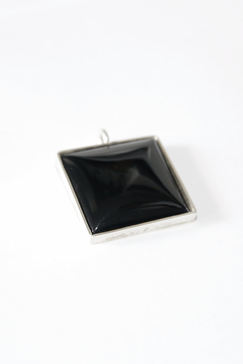 The King Black Onyx Pendant - Square Gemstone 36g