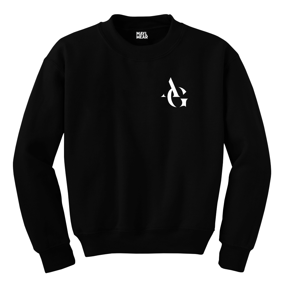MAYL Wear- Sweatshirt, Personalized Initials Letter - Black