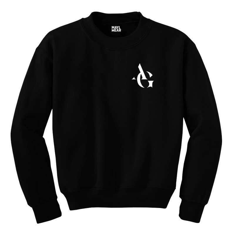 MAYL Wear- Sweatshirt, Personalized Initials Letter - Black