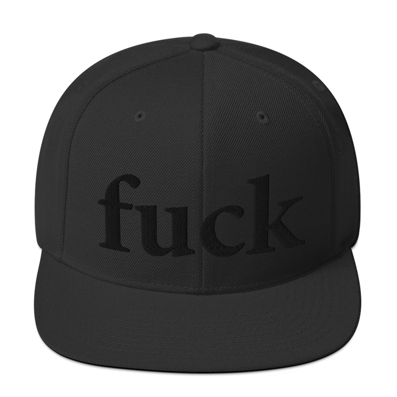 Snapback Hat - Fuck - Embroidered