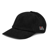 Corduroy Hat - I Love Cats - Soft and Adjustable