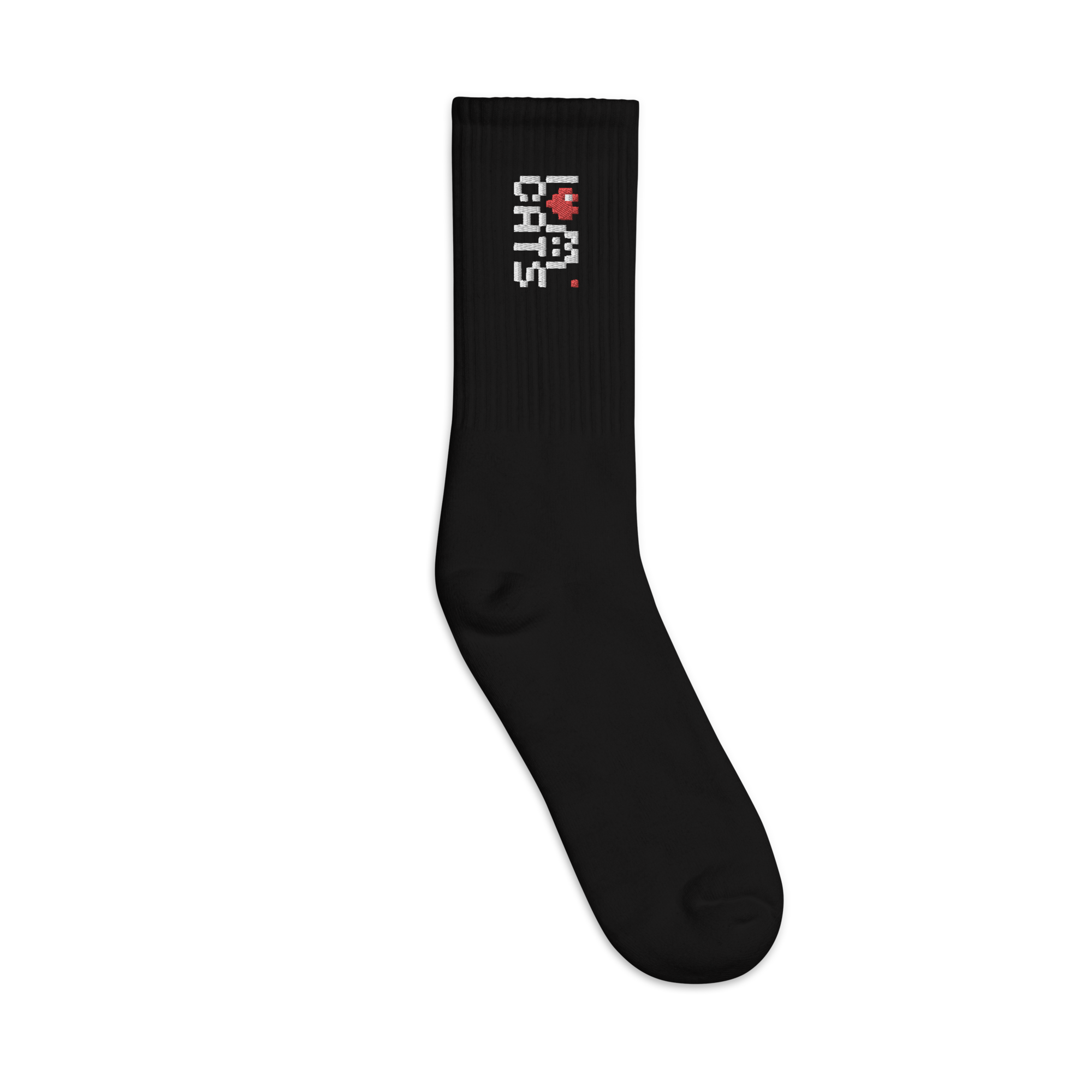 Socks - I Love Cats - Embroidered