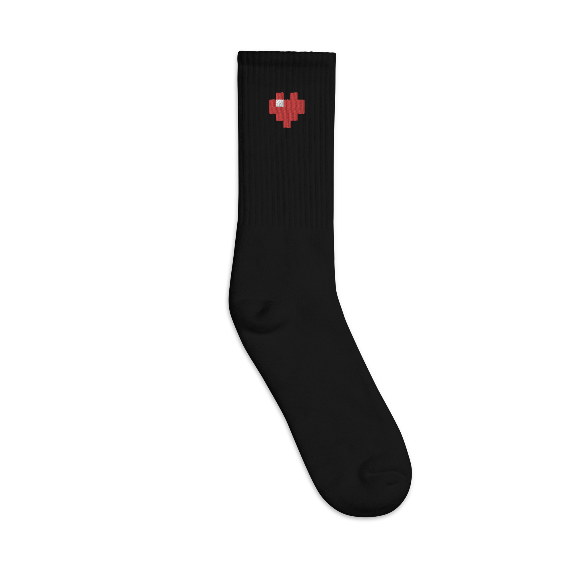 Socks - Pixel Heart - Embroidered