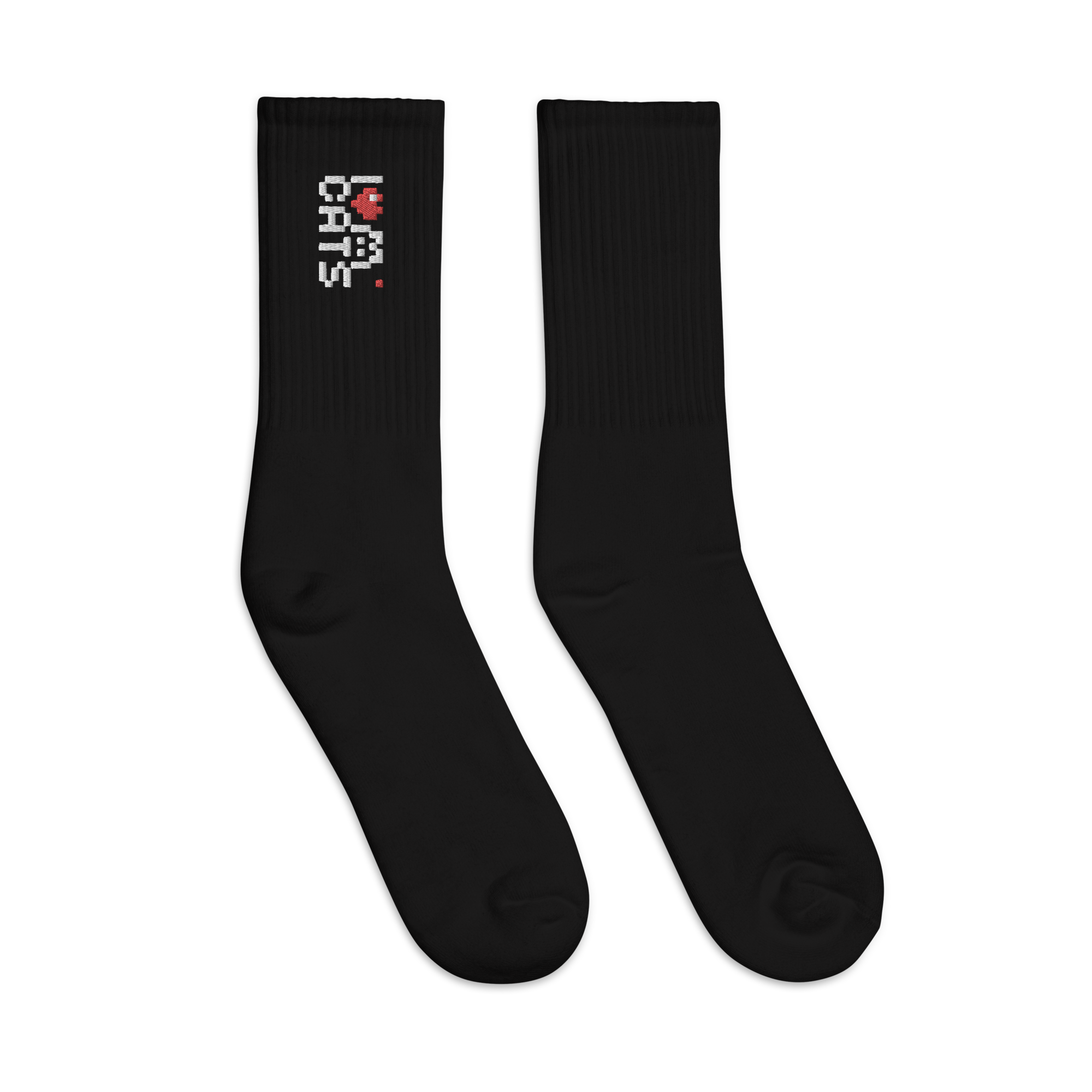 Socks - I Love Cats - Embroidered