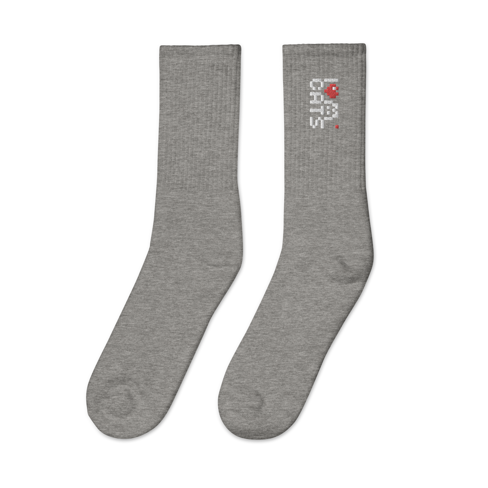 Socks - I Love Cats - Embroidered