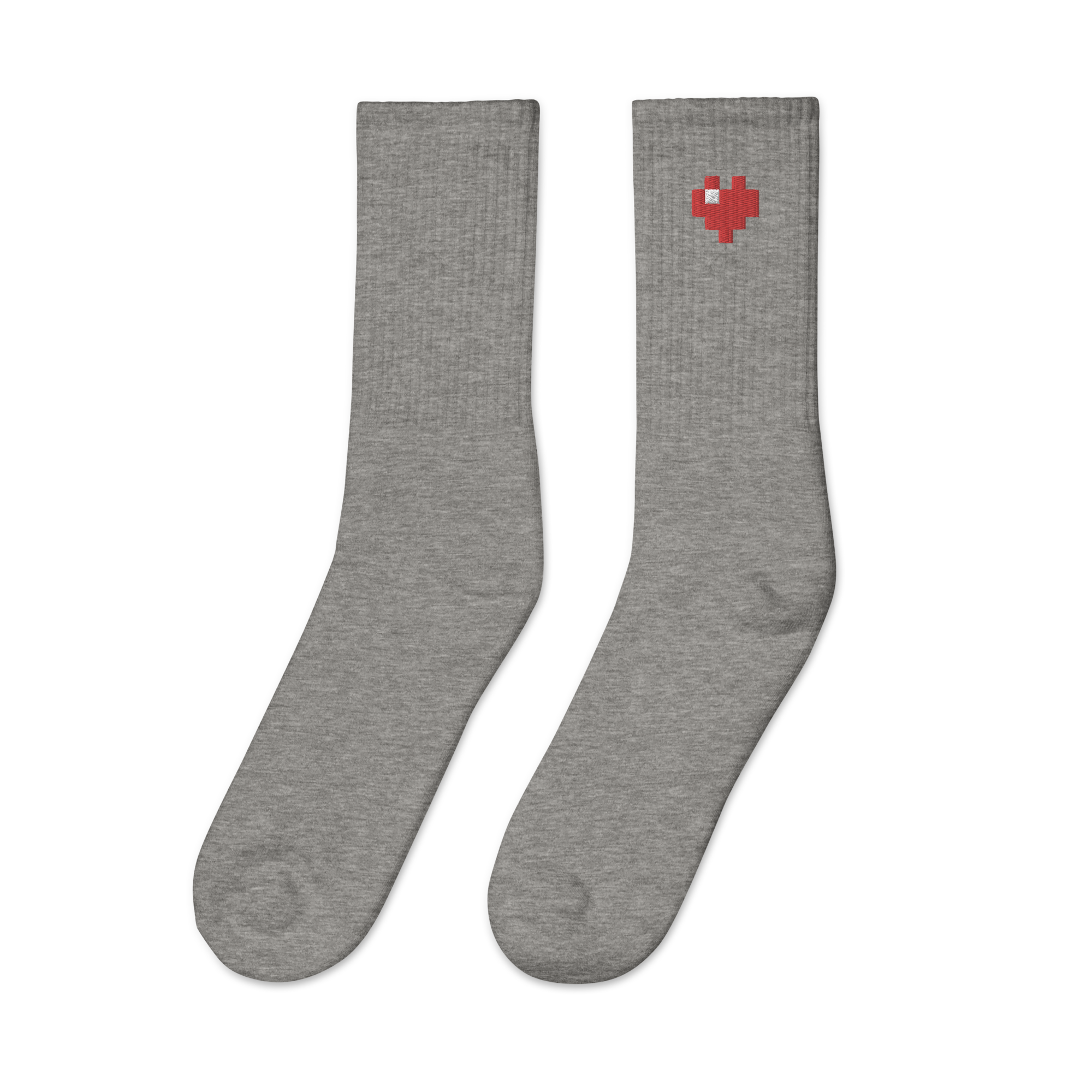 Socks - Pixel Heart - Embroidered