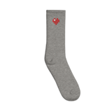 Socks - Pixel Heart - Embroidered