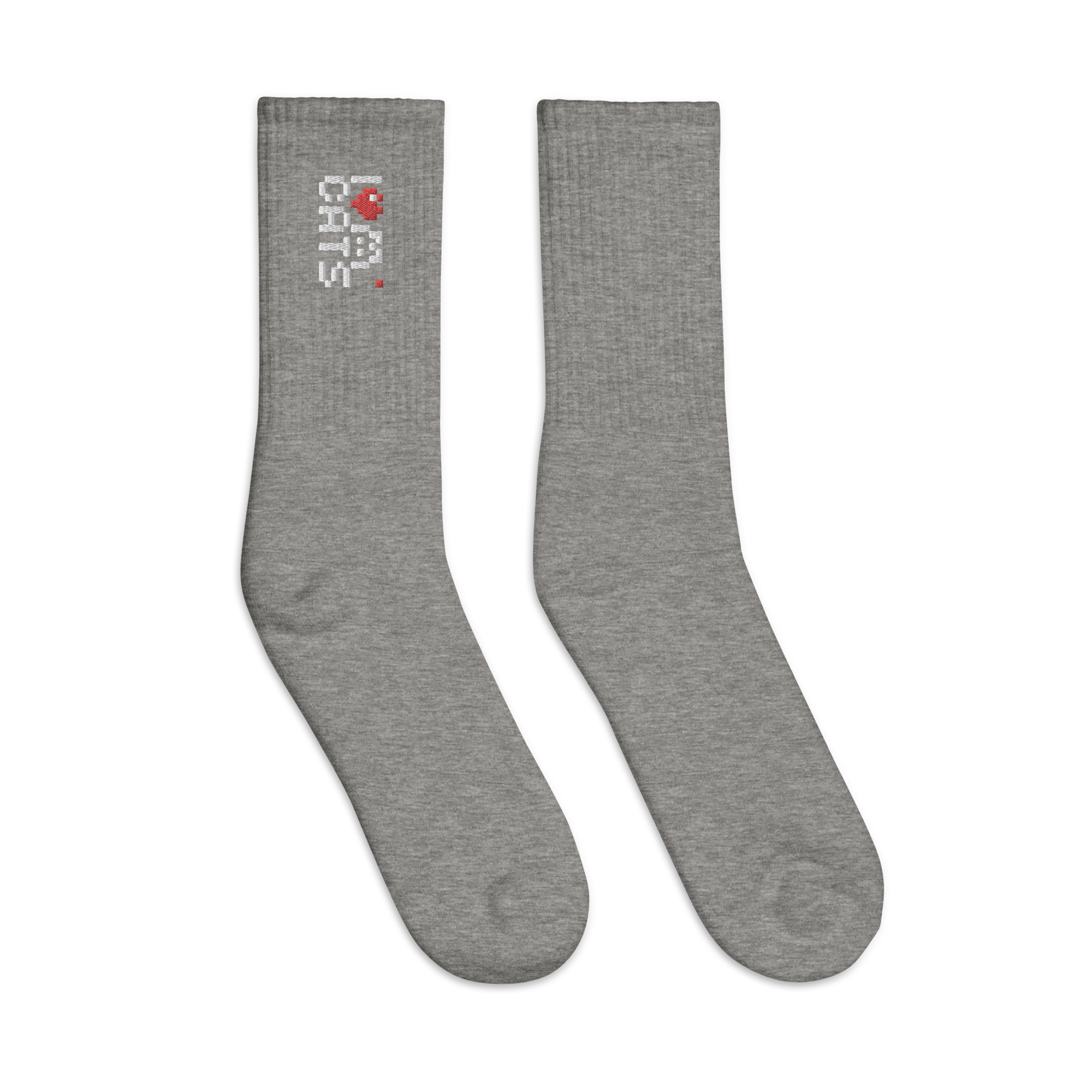 Socks - I Love Cats - Embroidered