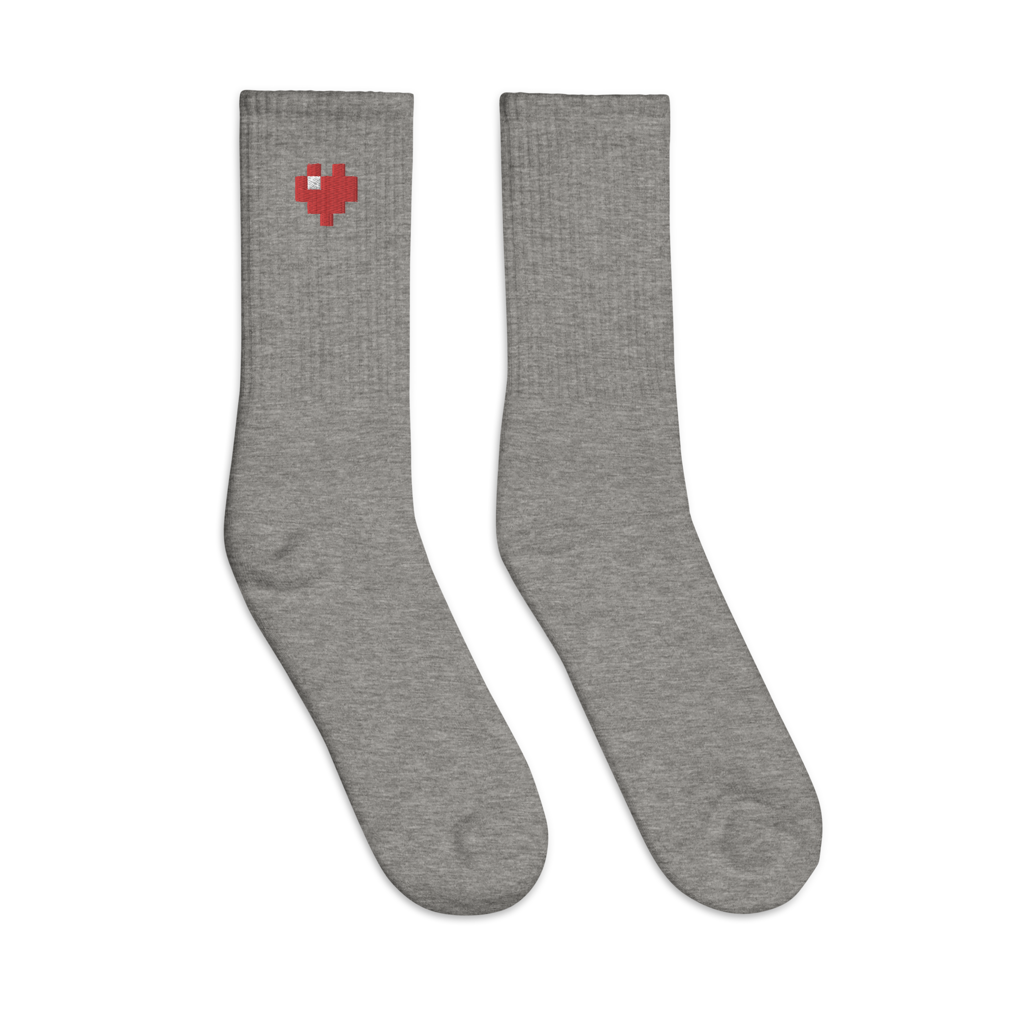 Socks - Pixel Heart - Embroidered