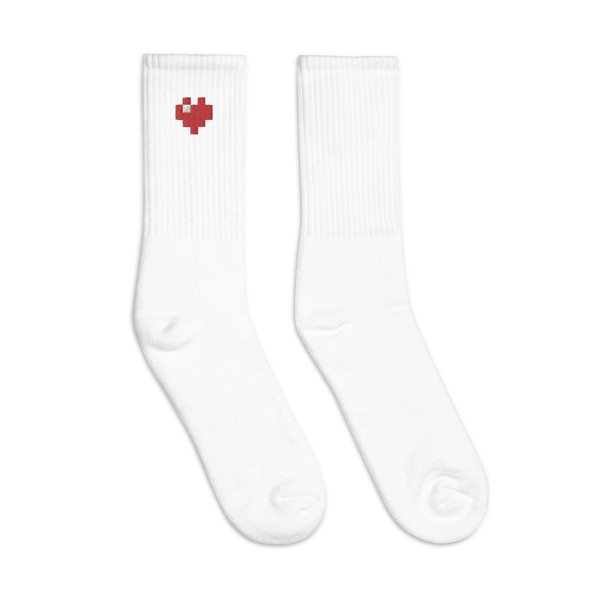 Socks - Pixel Heart - Embroidered