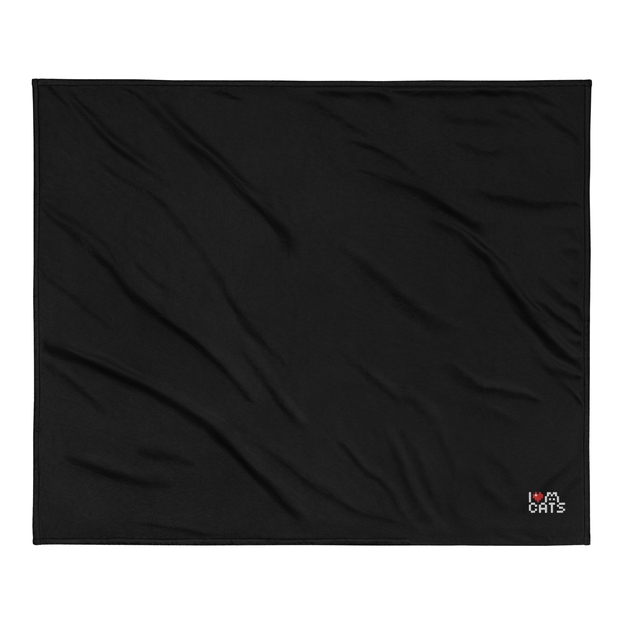 Sherpa Blanket - I Love Cats - Premium, Embroidered