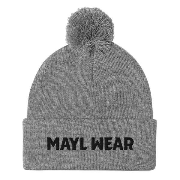 MAYL Wear Classic - Pom-Pom Beanie With Logo - Embroidered