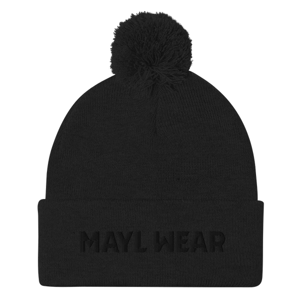 MAYL Wear Classic - Pom-Pom Beanie With Logo - Embroidered