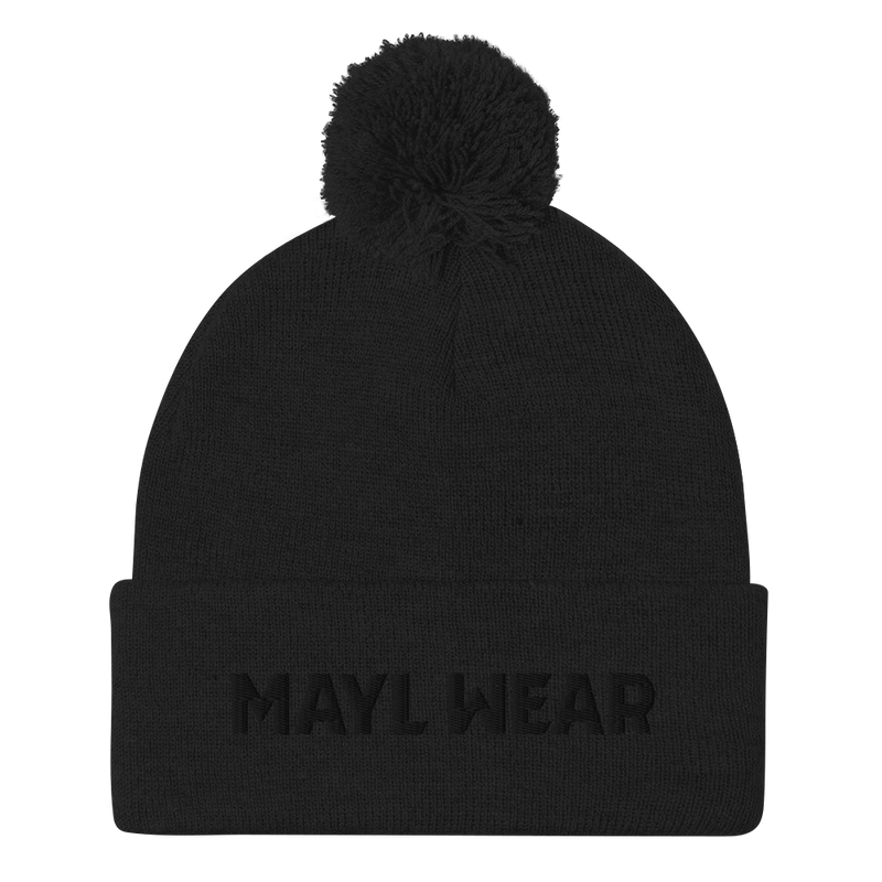 MAYL Wear Classic - Pom-Pom Beanie With Logo - Embroidered