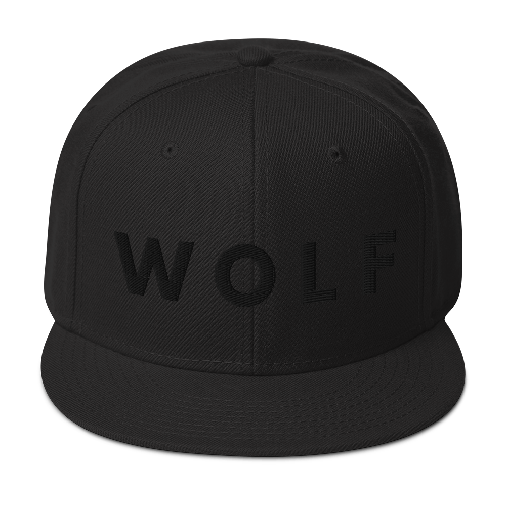 Snapback Hat - Wolf - Embroidered