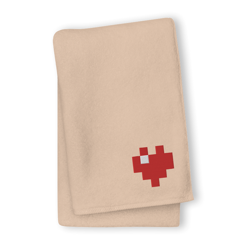 Towel - Pixel Heart - 100% Turkish Cotton