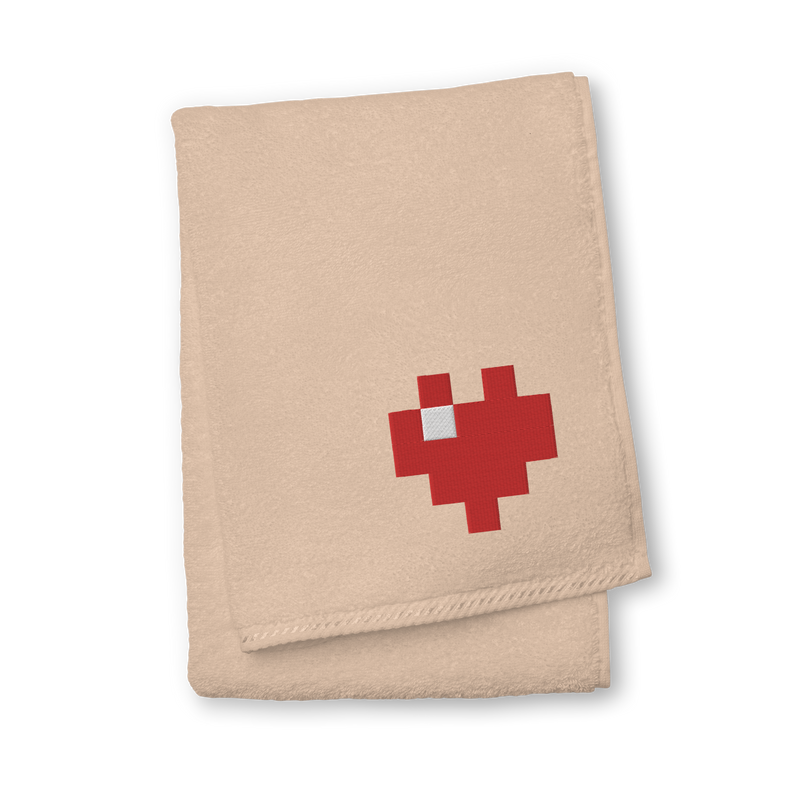 Towel - Pixel Heart - 100% Turkish Cotton