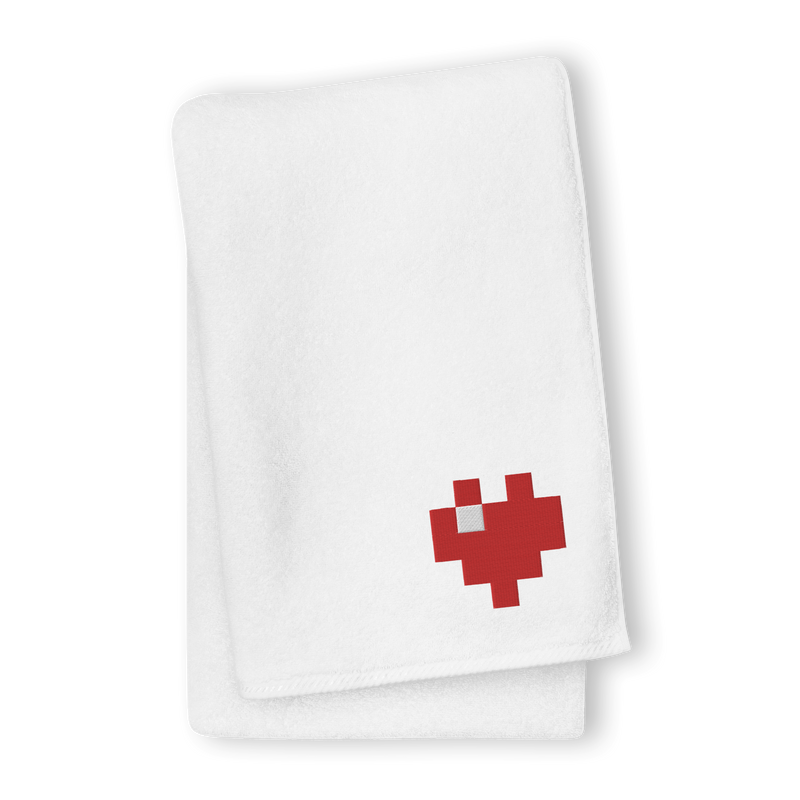 Towel - Pixel Heart - 100% Turkish Cotton