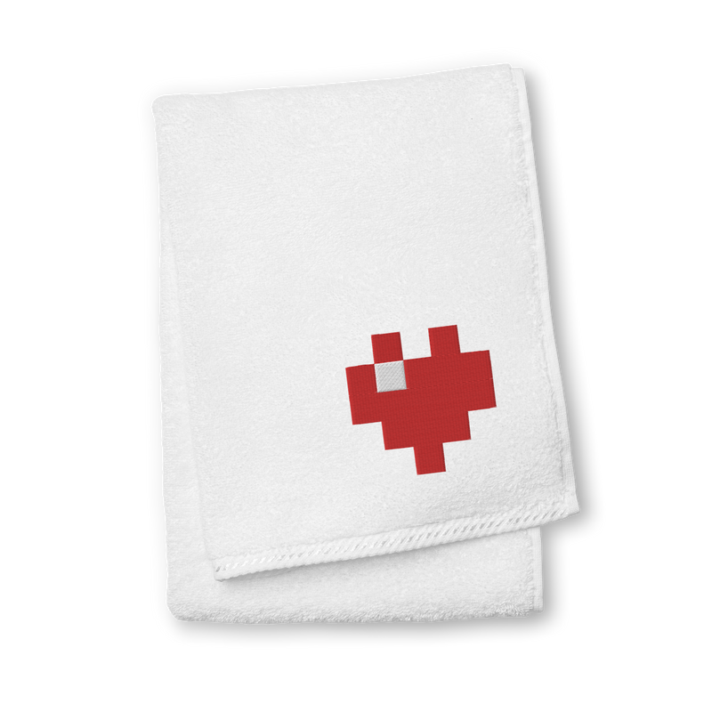 Towel - Pixel Heart - 100% Turkish Cotton