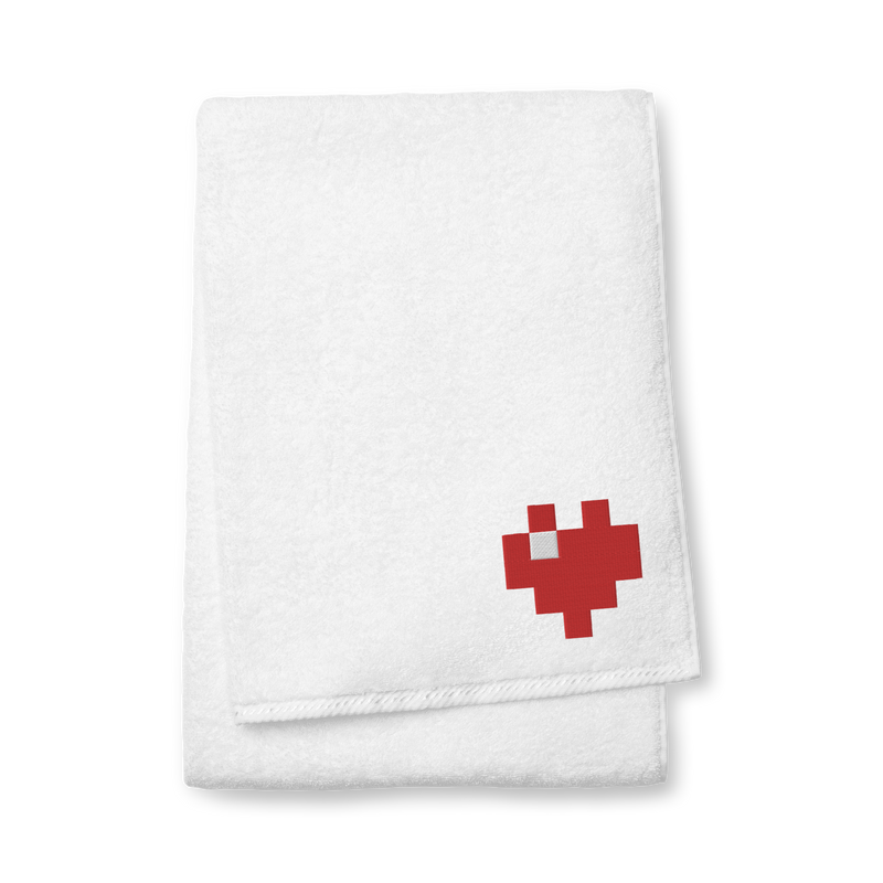 Towel - Pixel Heart - 100% Turkish Cotton